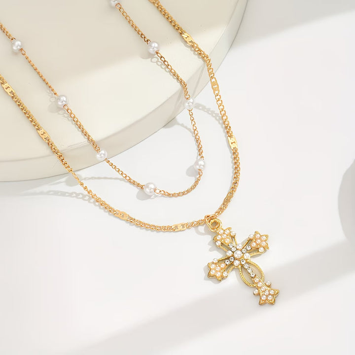 Multi-Layer Cross Pendant Necklace