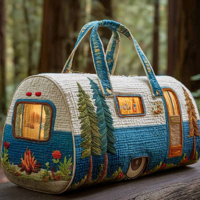 Camping Forest Quilted Duffel Bag