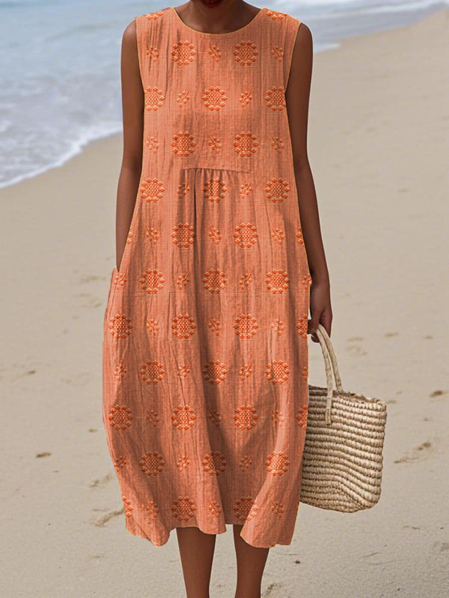 Women’s Dress | Sleeveless Midi Round Neck