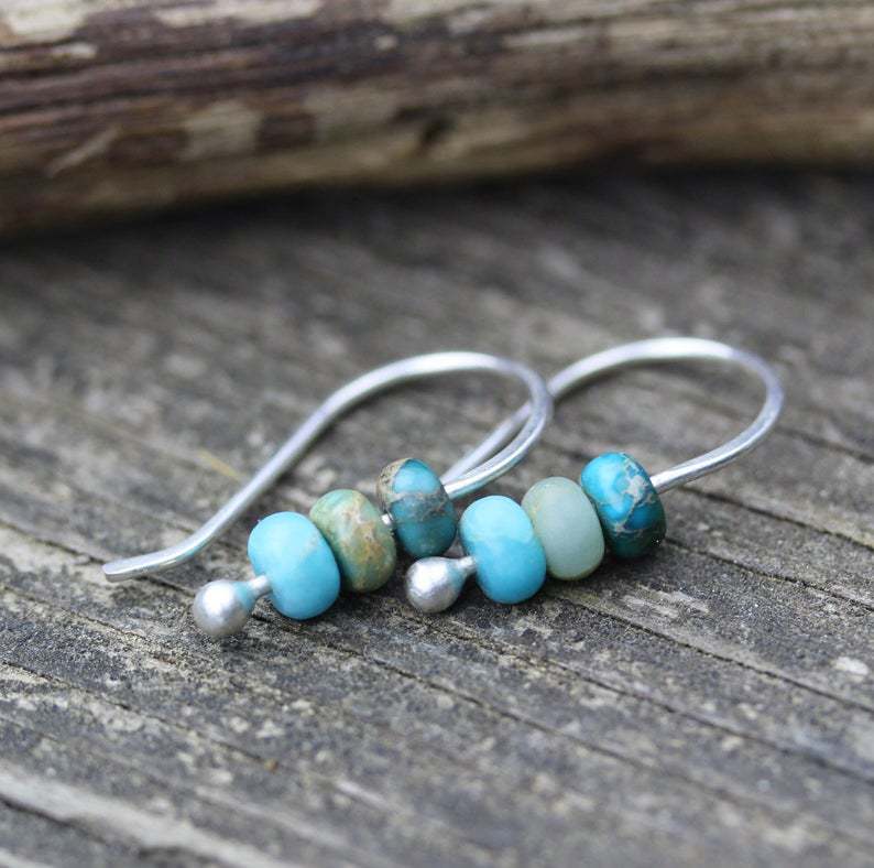 Oceanic Turquoise Beaded Earrings