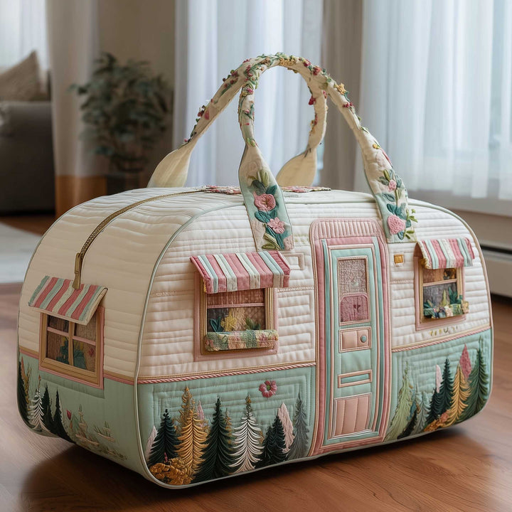 Floral Camper Adventure Quilted Duffel Bag