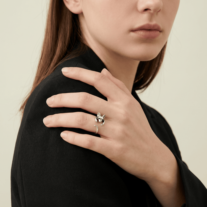 Tiny Mouse Hug Ring - (ADJUSTABLE)