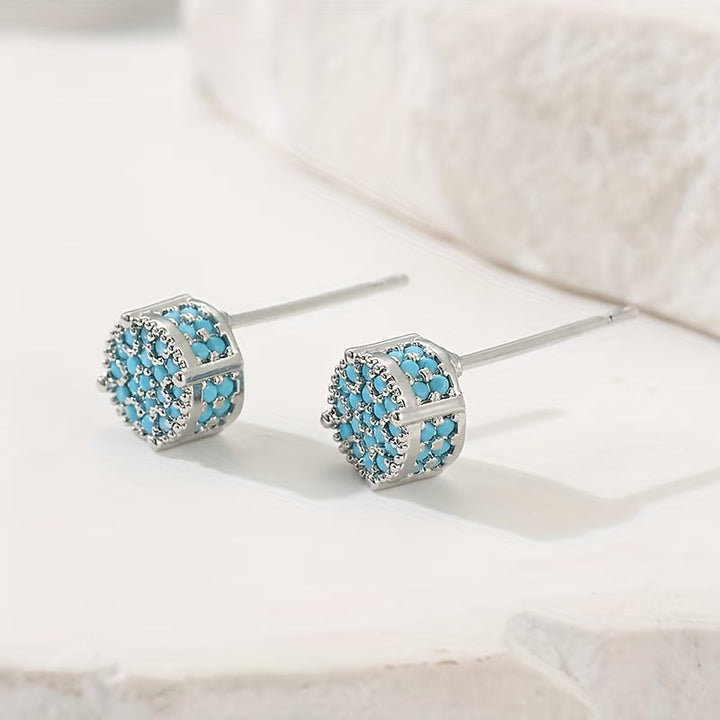 Gilded Turquoise Stud Earrings