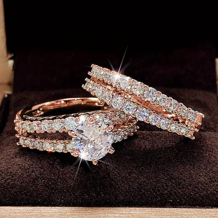 2-Piece Zirconia Wedding Ring Set