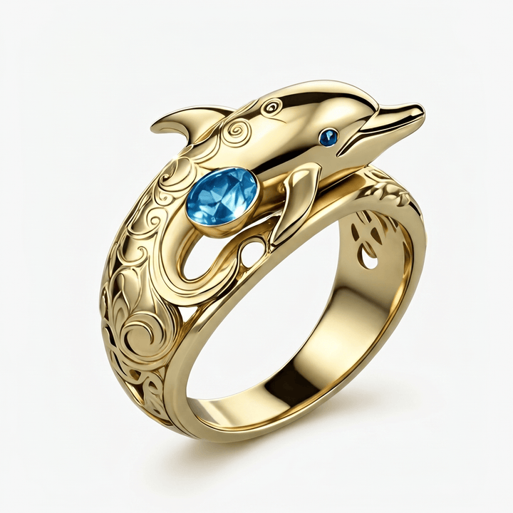 Golden Dolphin Ring