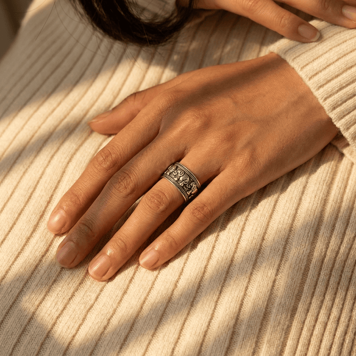Tribal Elephant Ring - (ADJUSTABLE)