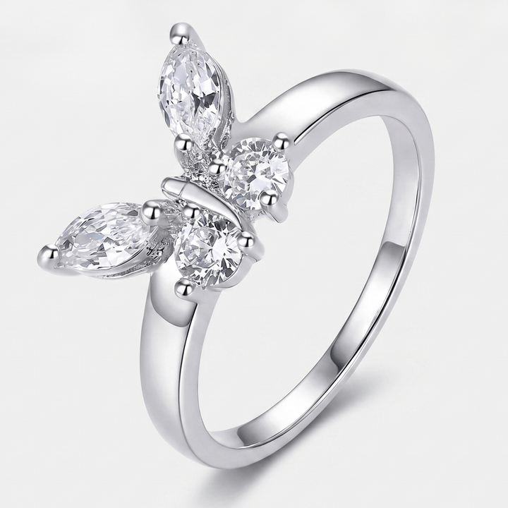 Diamond Glow Butterfly Ring - (ADJUSTABLE)