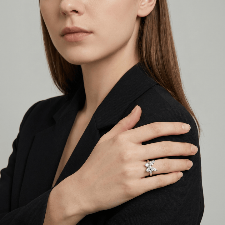 Diamond Glow Butterfly Ring - (ADJUSTABLE)