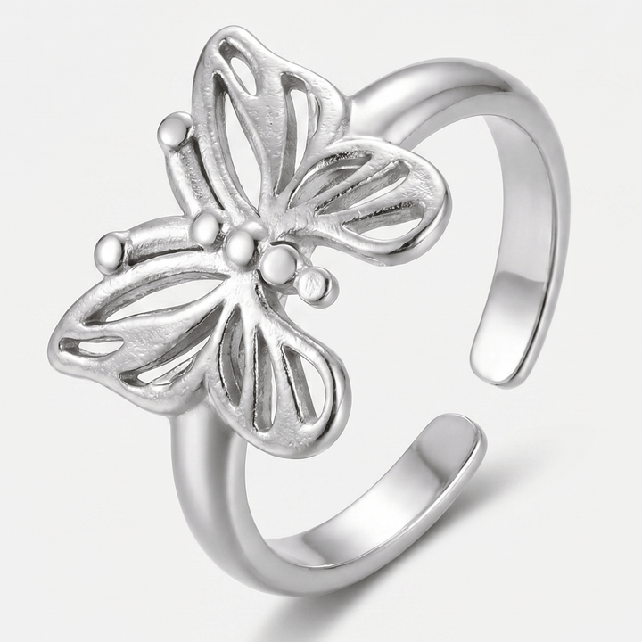 Antique Gold and Silver Butterfly Ring - (ADJUSTABLE)