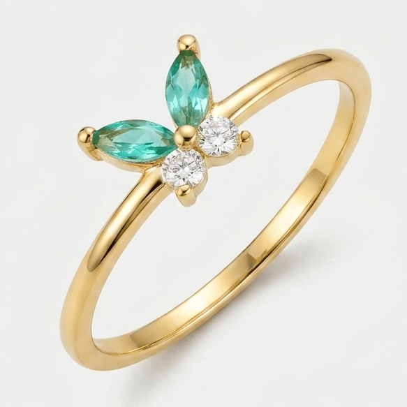 Spring Green Butterfly Ring