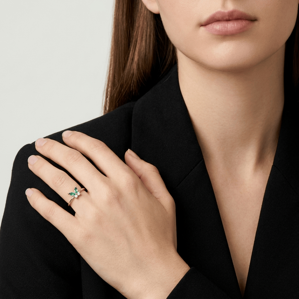 Spring Green Butterfly Ring