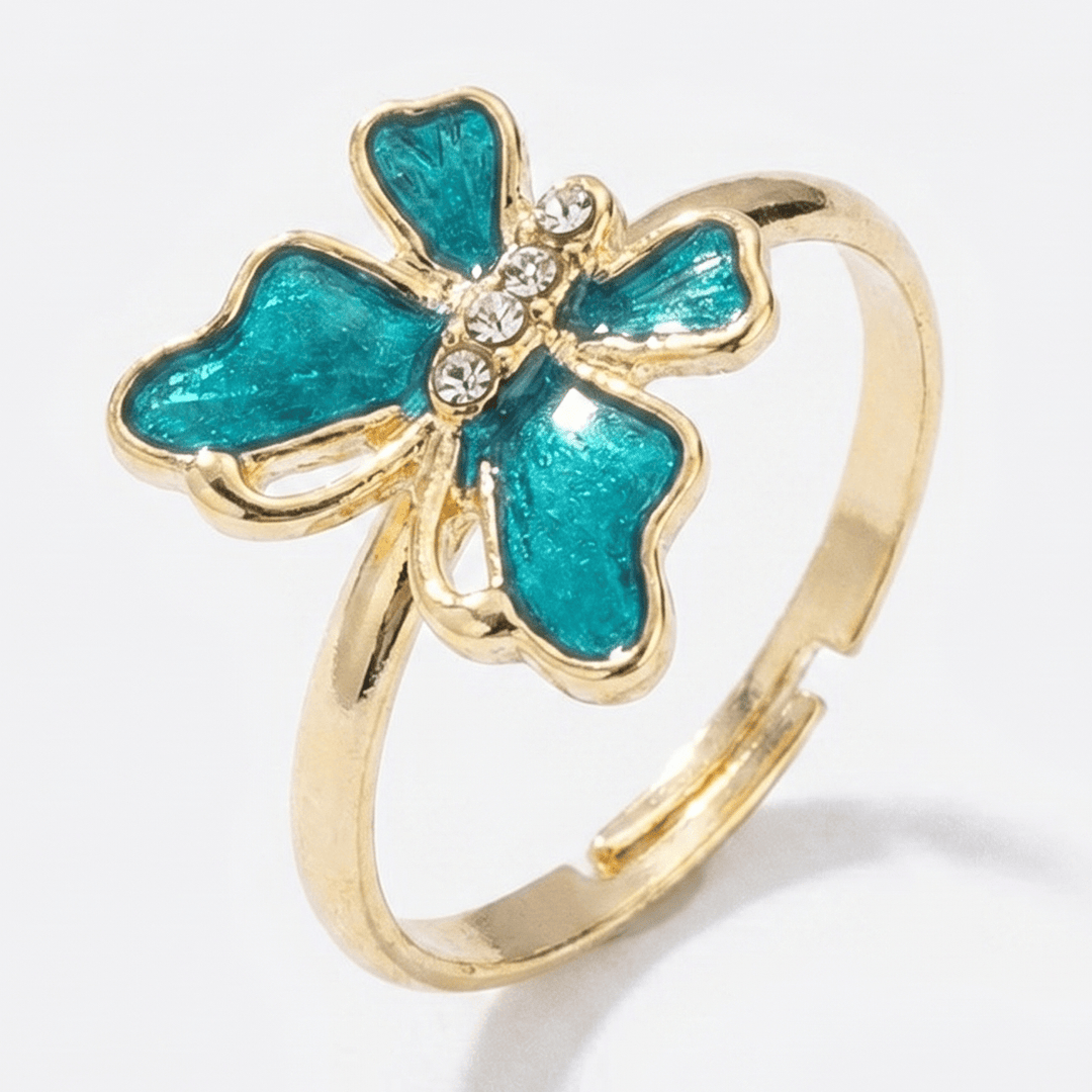 Jade & Gold Butterfly Ring - (ADJUSTABLE)