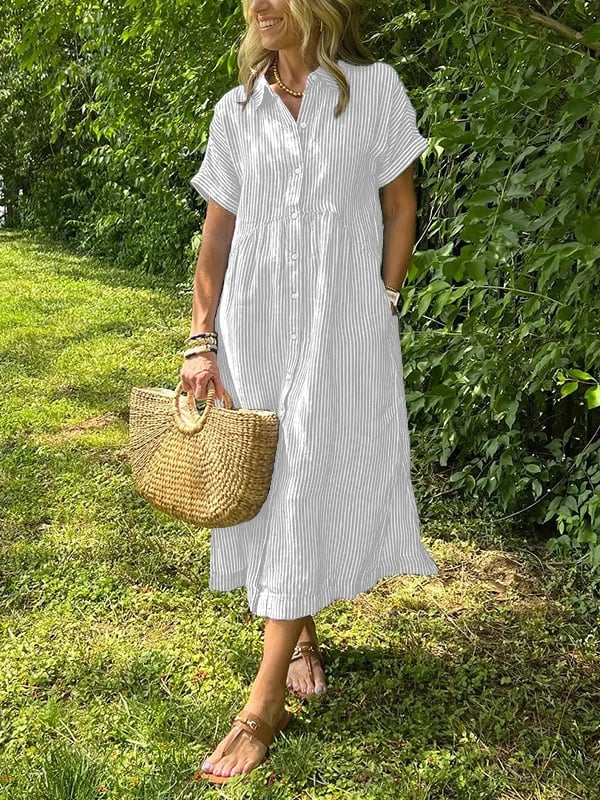 Women’s Dress | Striped Button-Up