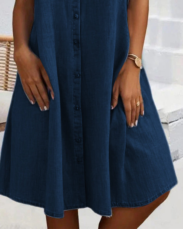 Women's Dress | Collared Button Front Pockets