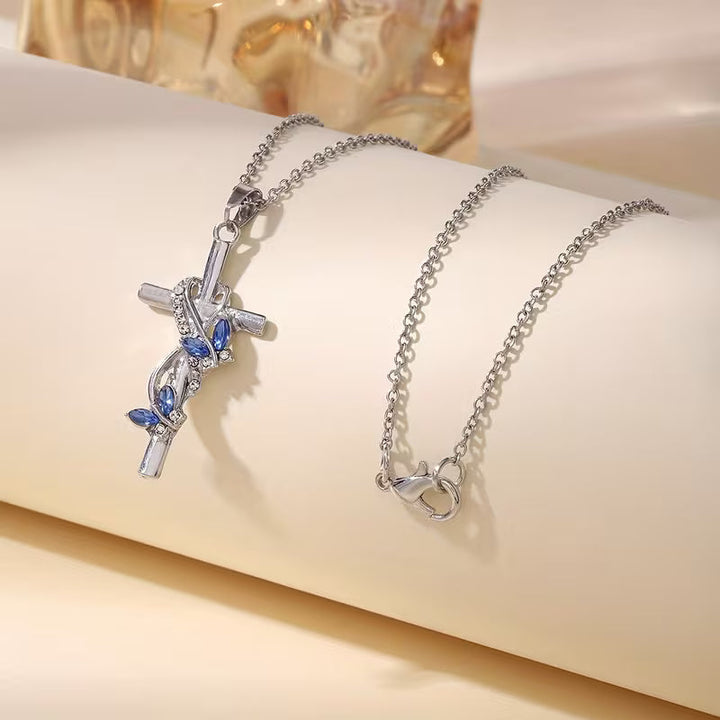 Butterfly Cross Pendant Necklace