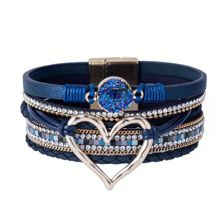 Boho Multi-Layer Gold Heart Bracelet
