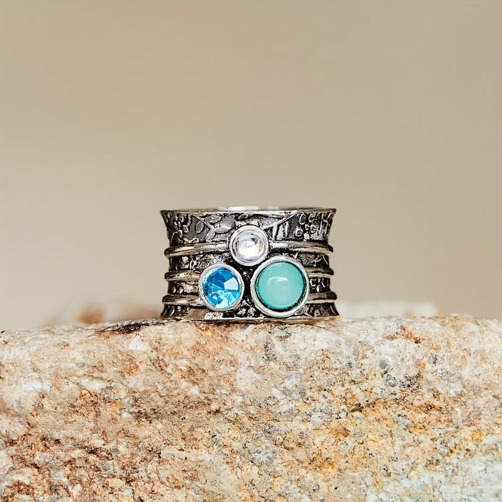 Boho Vintage Turquoise Gem Ring