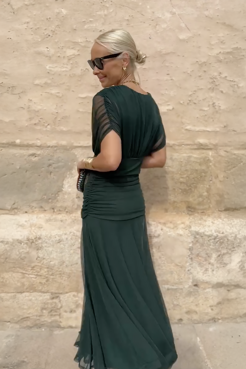 Women’s Dress | V-Neck Maxi Short Sleeve