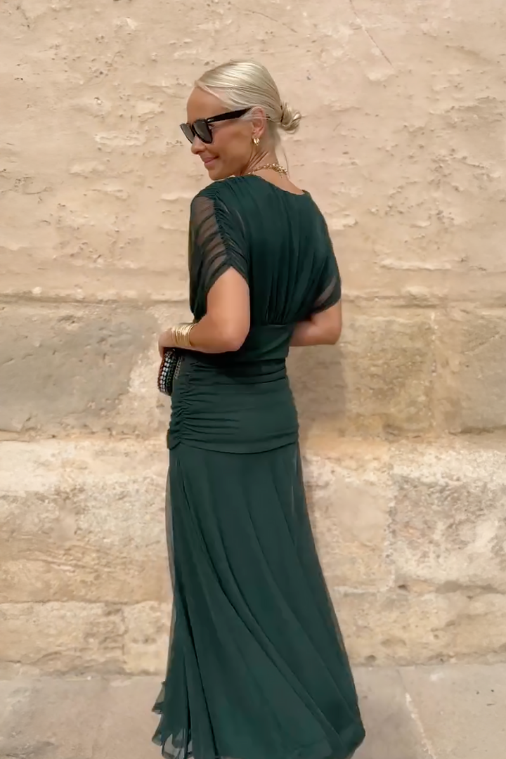 Women’s Dress | V-Neck Maxi Short Sleeve