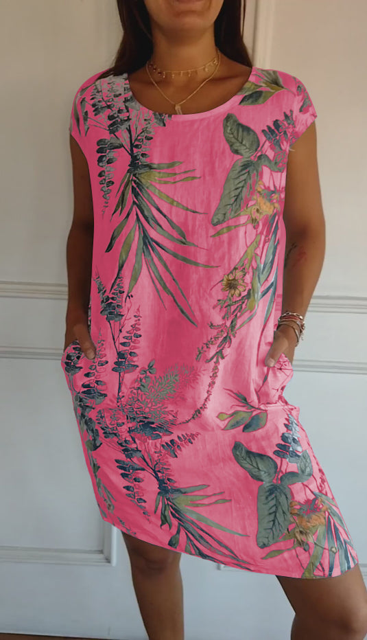 Women's Dress | Botanical Print Shift Mini