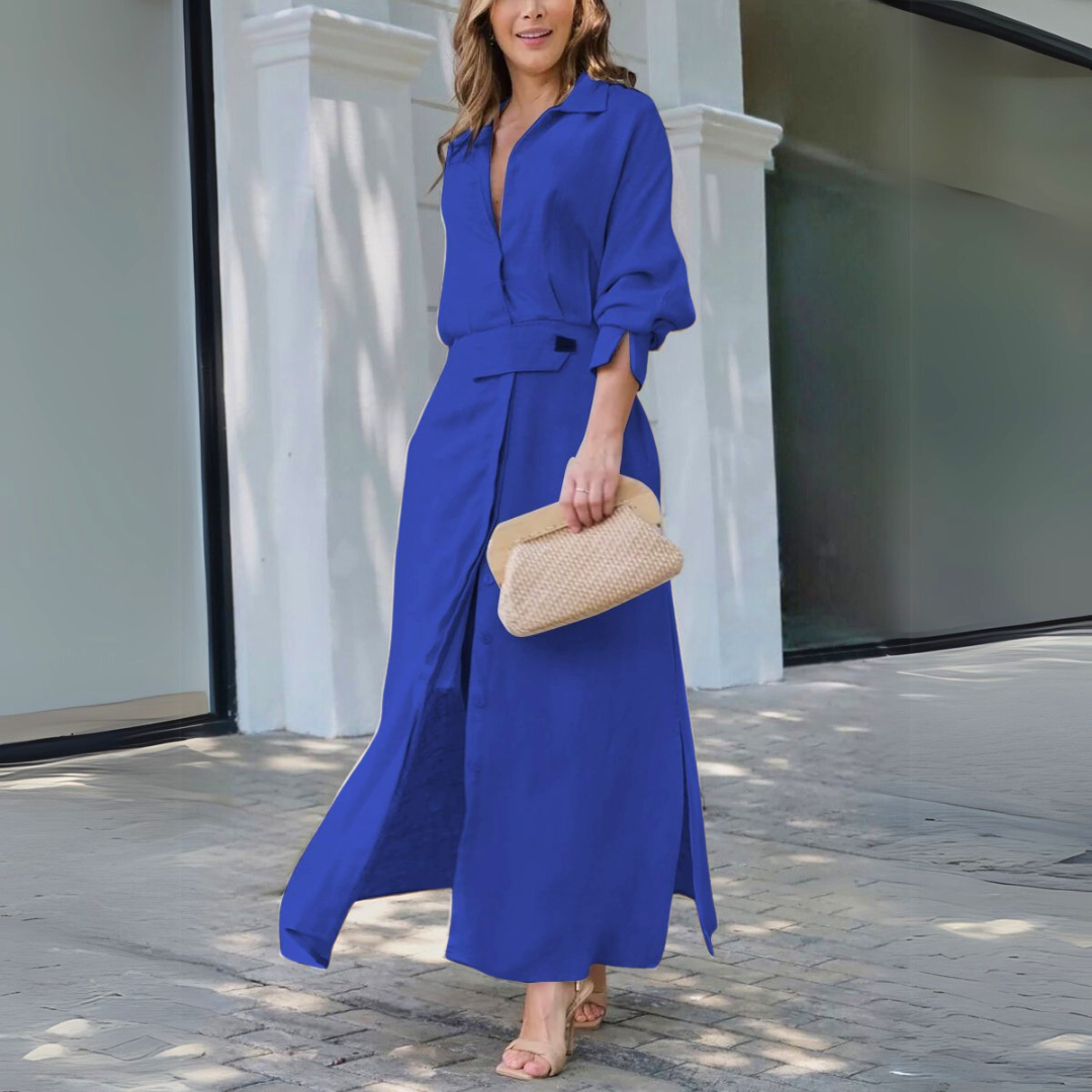 Women’s Dress | Long Sleeve Button Front