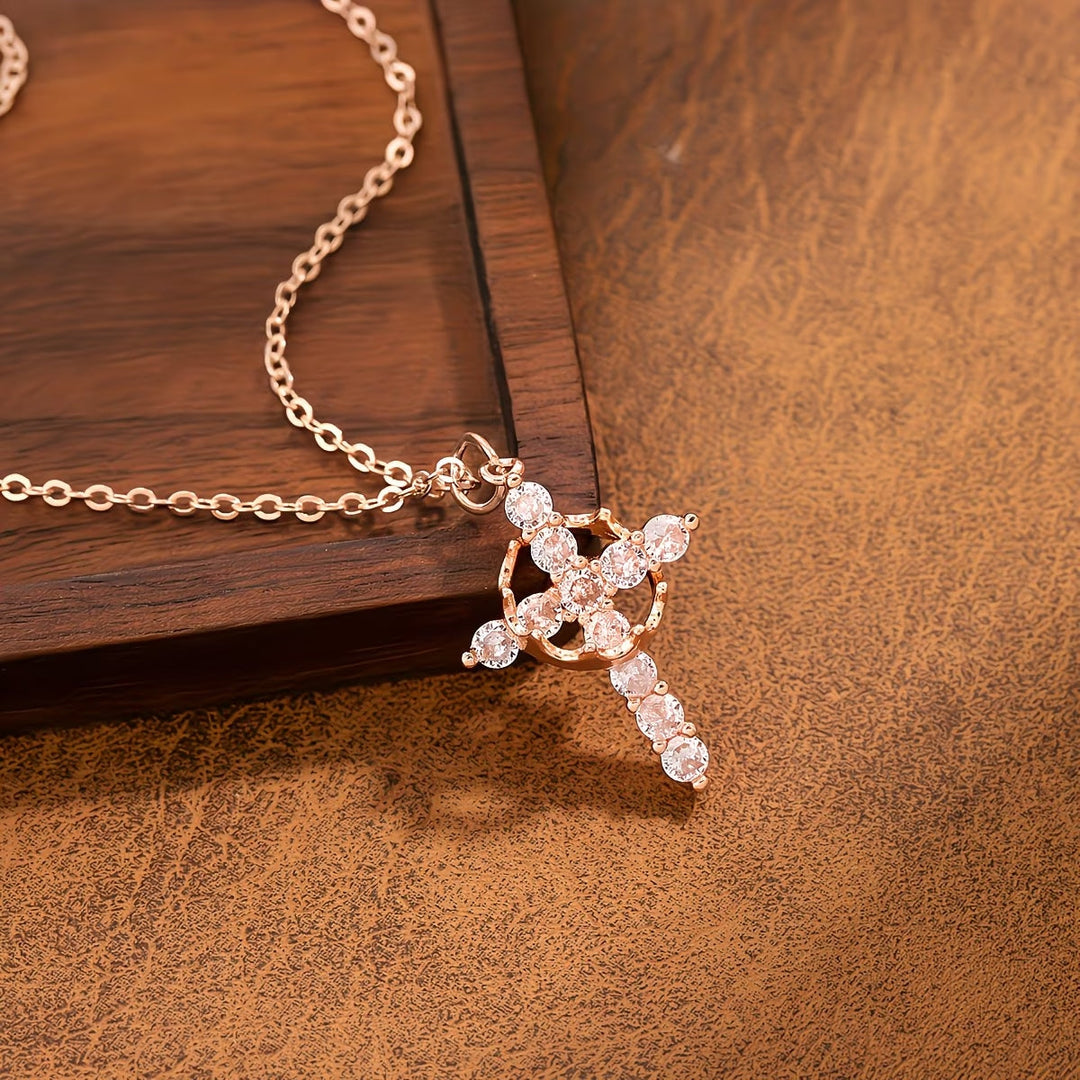 Crown Cross Titanium Steel Necklace