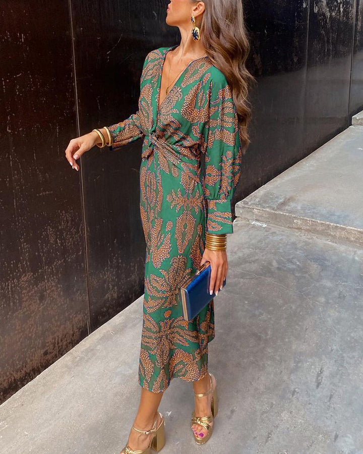 Romy | Elegant Midi Dress with Flattering Waist and Timeless Style