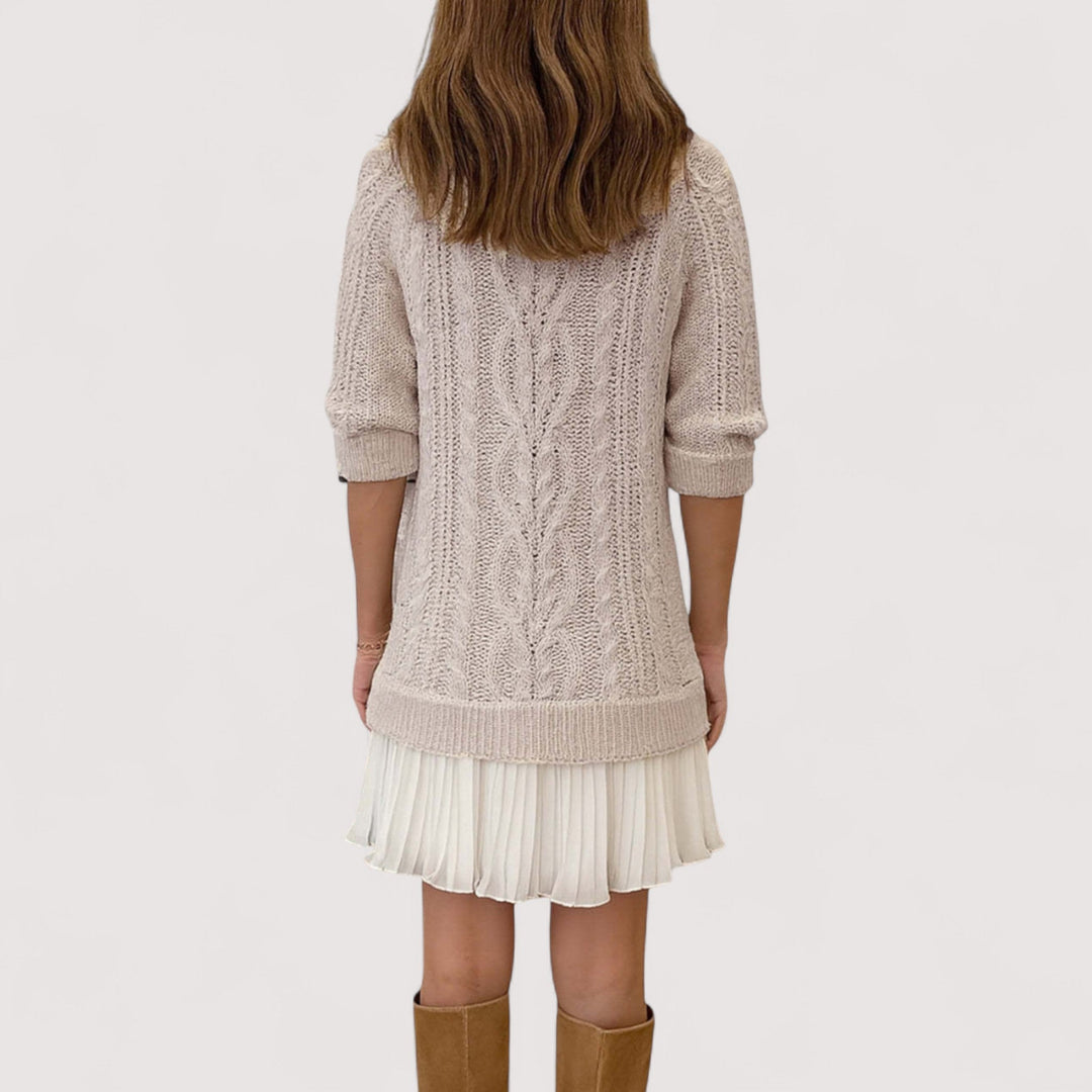 Women's Dress | Textured Mini Round Neck