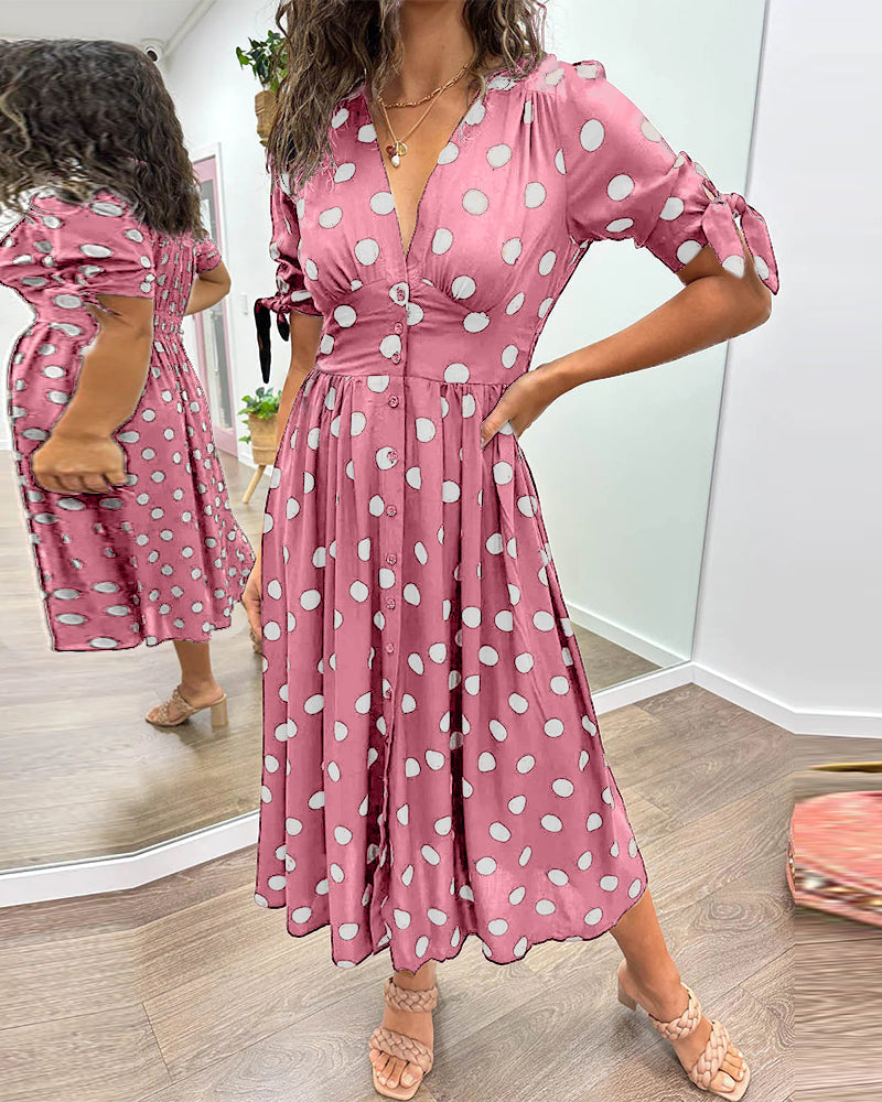 Women's Dress | Midi Polka Dot Print