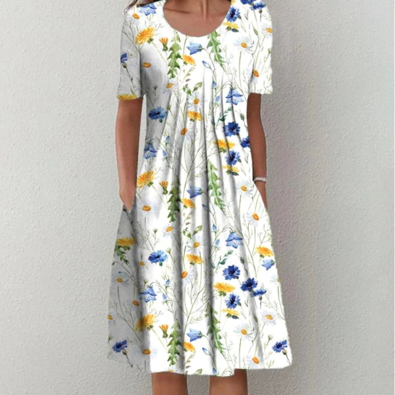 Women's Casual Dress | Midi Floral-style Print Midi