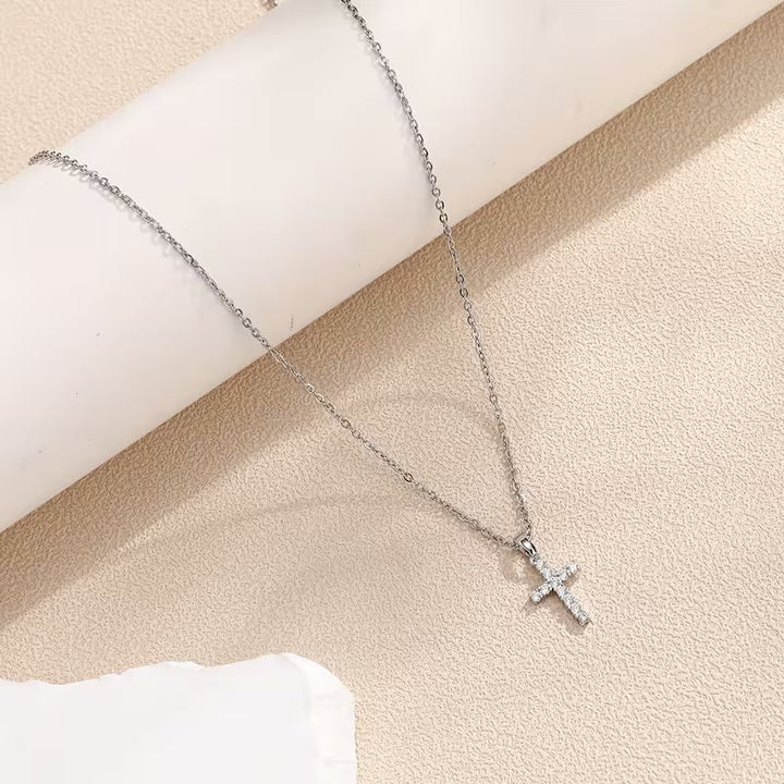Zirconia Cross Pendant Necklace