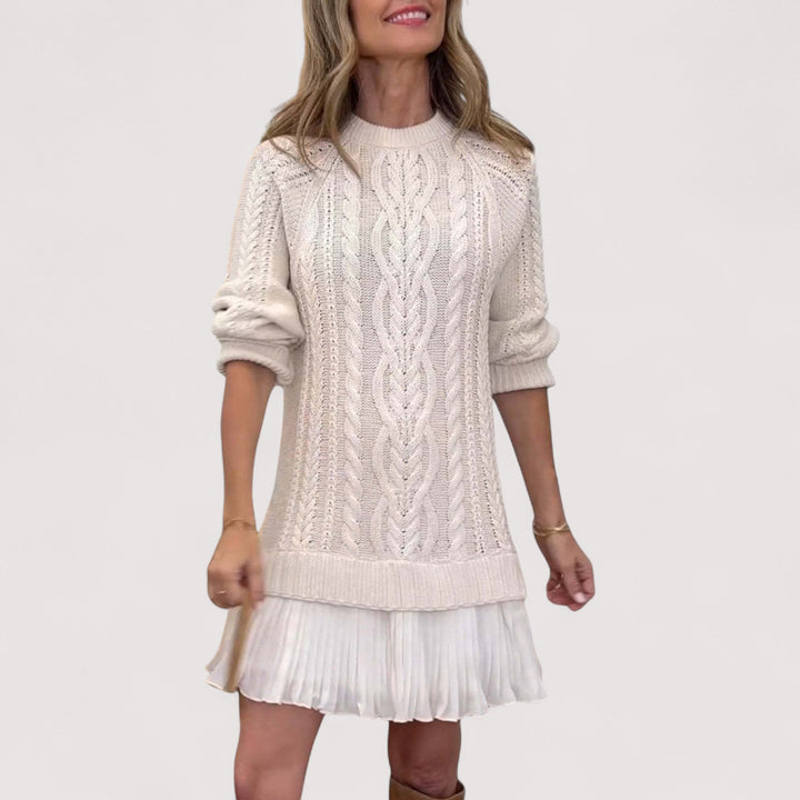 Women's Dress | Textured Mini Round Neck