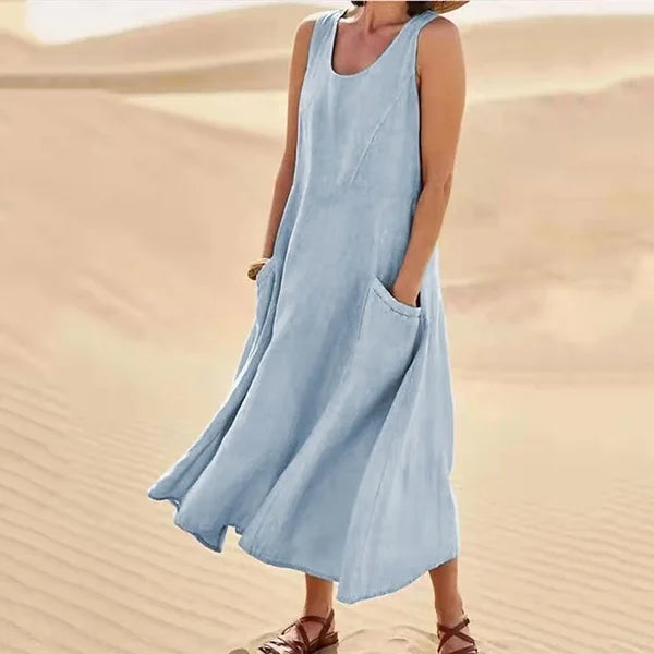 Women’s Dress | Sleeveless Pocket Midi