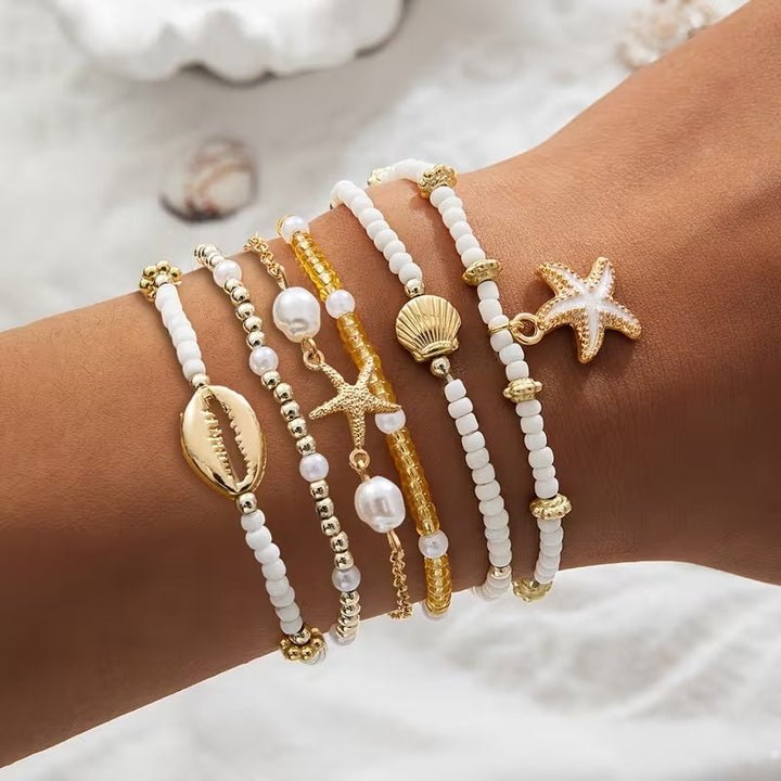 Gold Beach 6-Piece Bracelet Set