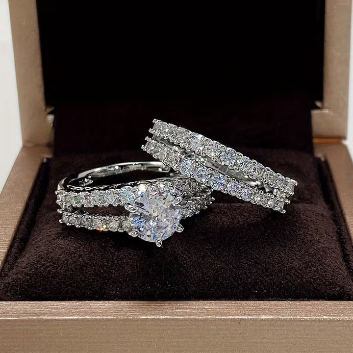 2-Piece Zirconia Wedding Ring Set