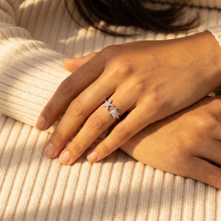 Ocean Friends Turtle Ring - (ADJUSTABLE)