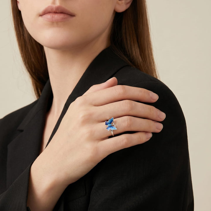 Sapphire Wings Butterfly Ring - (ADJUSTABLE)