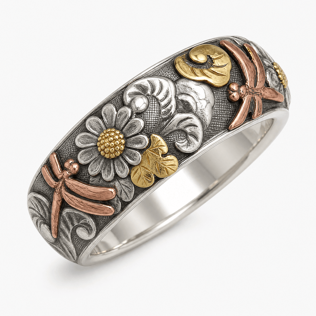 Dragonfly Sunflower Ring