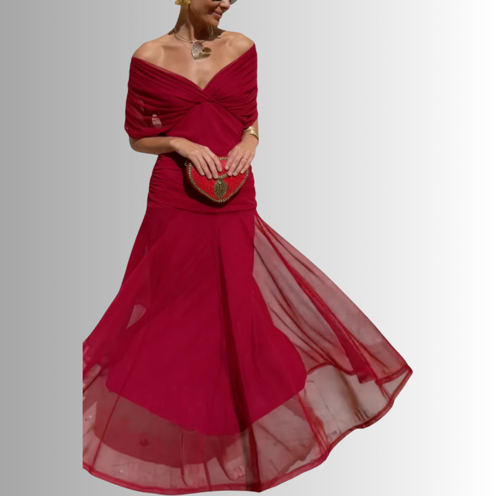 Women’s Dress | Draped V Neck Maxi