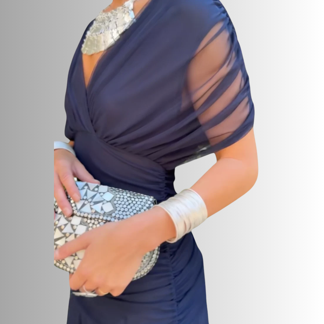 Women’s Dress | Draped V Neck Maxi