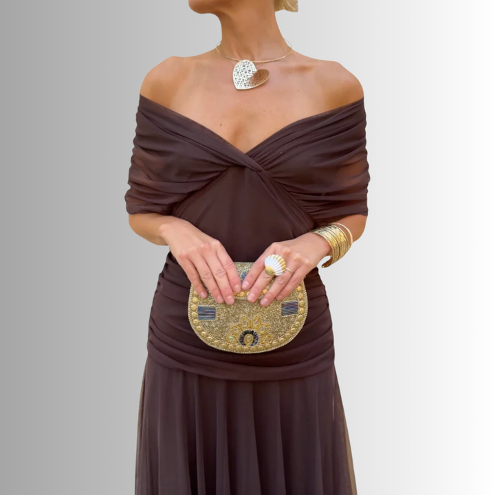 Women’s Dress | Draped V Neck Maxi