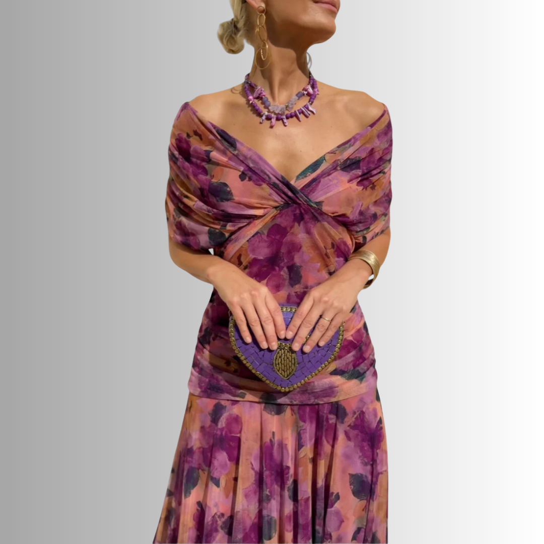 Women’s Dress | Draped V Neck Maxi