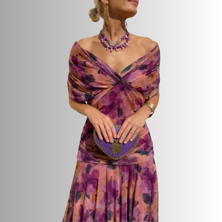 Women’s Dress | Draped V Neck Maxi