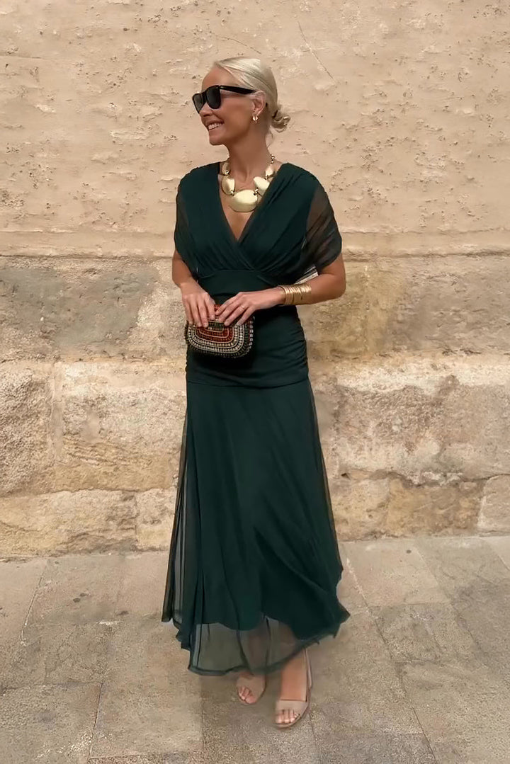 Women’s Dress | V-Neck Maxi Short Sleeve