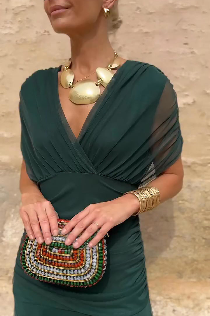 Women’s Dress | V-Neck Maxi Short Sleeve