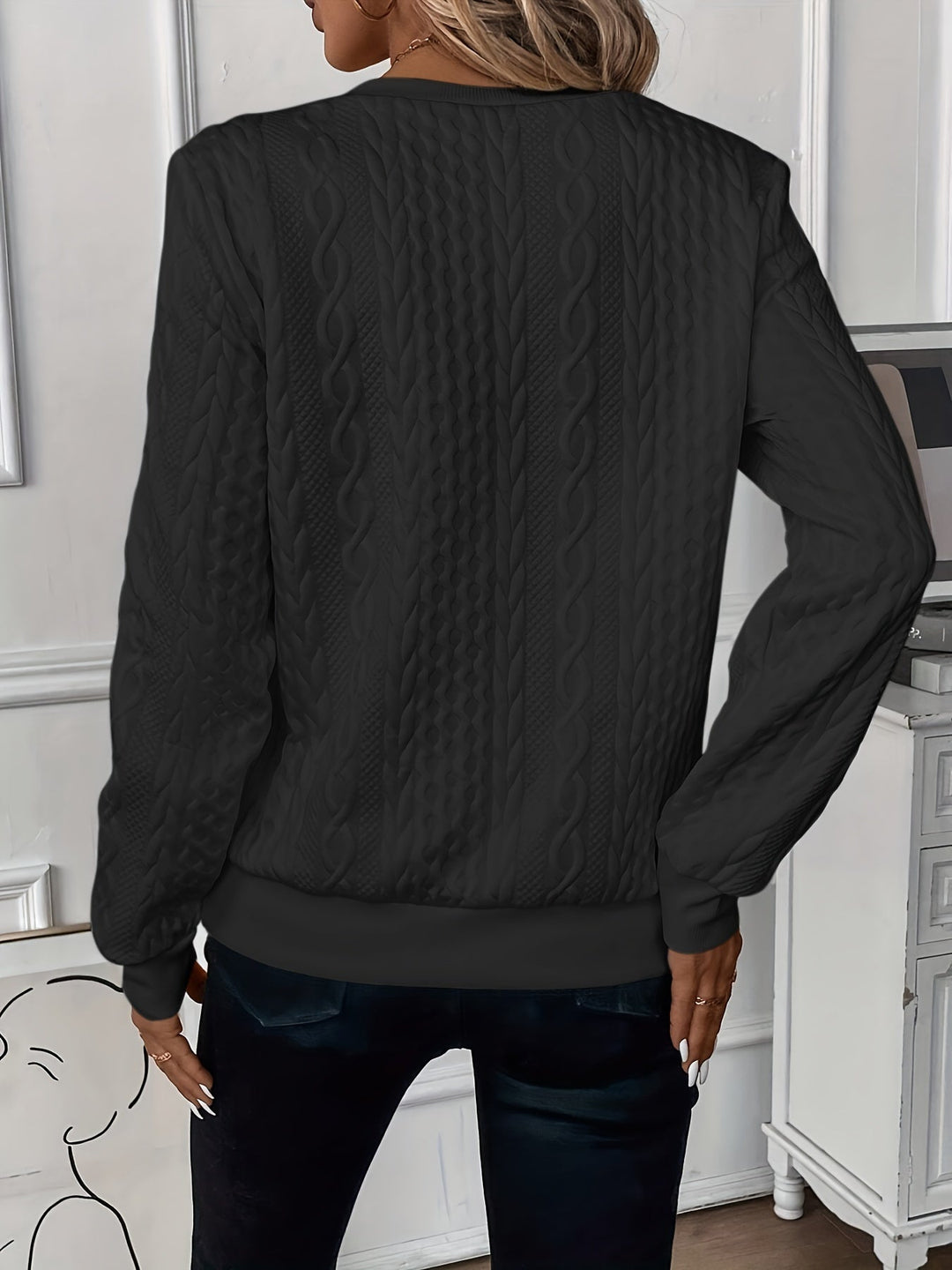 Amalie - Ladies' zip-up cable-knit jumper