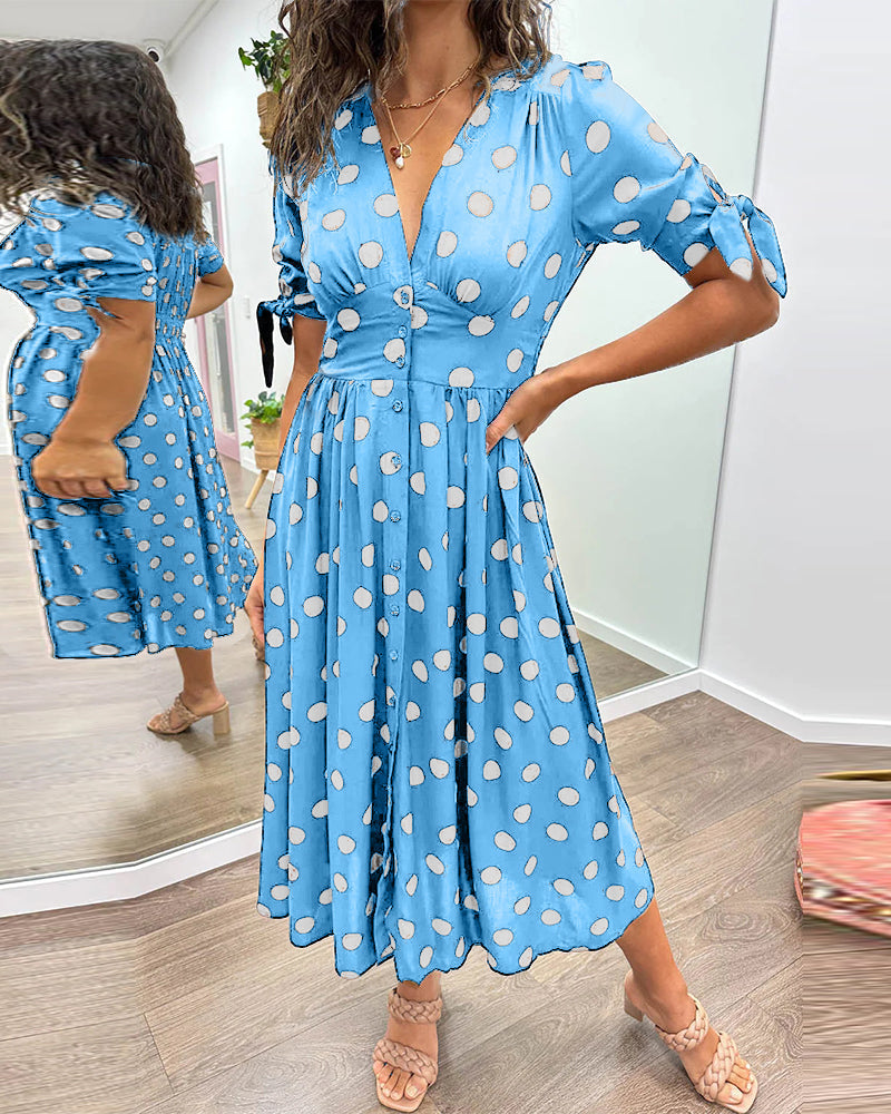 Women's Dress | Midi Polka Dot Print