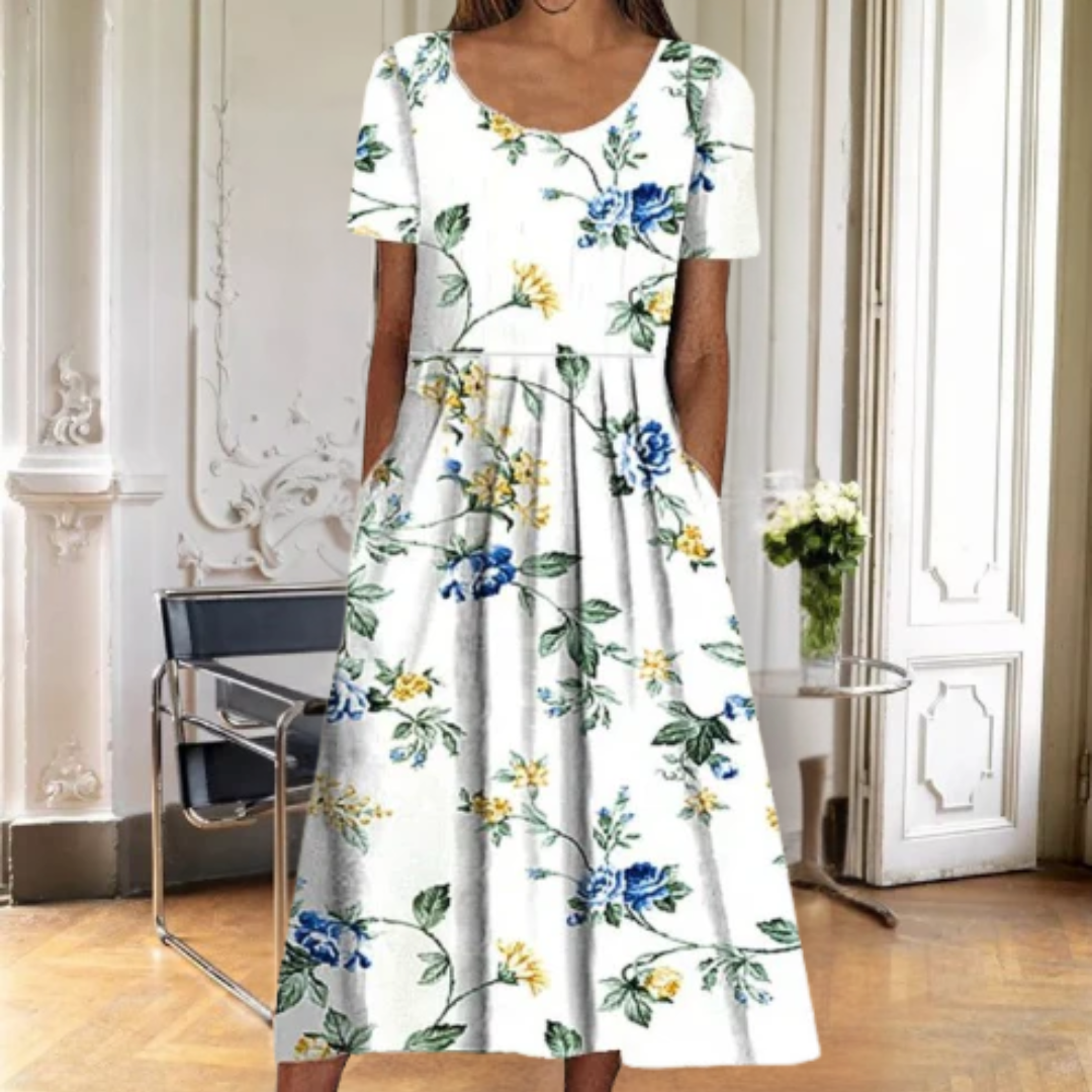 Women’s Dress | Floral Midi Short Sleeve