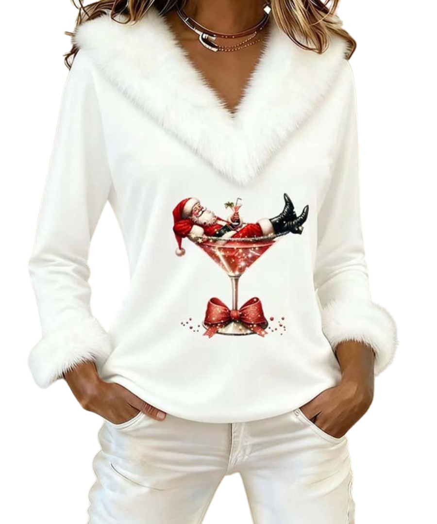 Fiorenza | Velvet Christmas Top