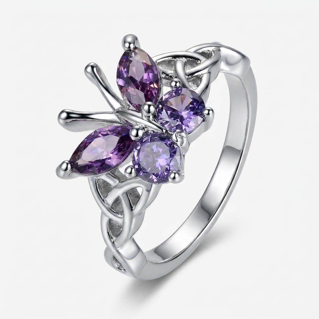 Amethyst Butterfly Ring